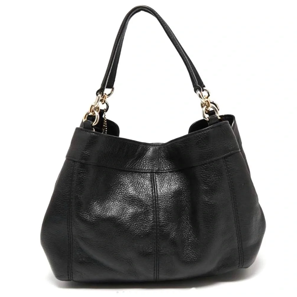 COACH Large Lexy Shoulder Bag Black with Gold Hardware